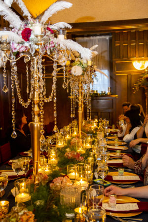 The Simple Ceremony Decor Gave Way to a Rich 1920's Party