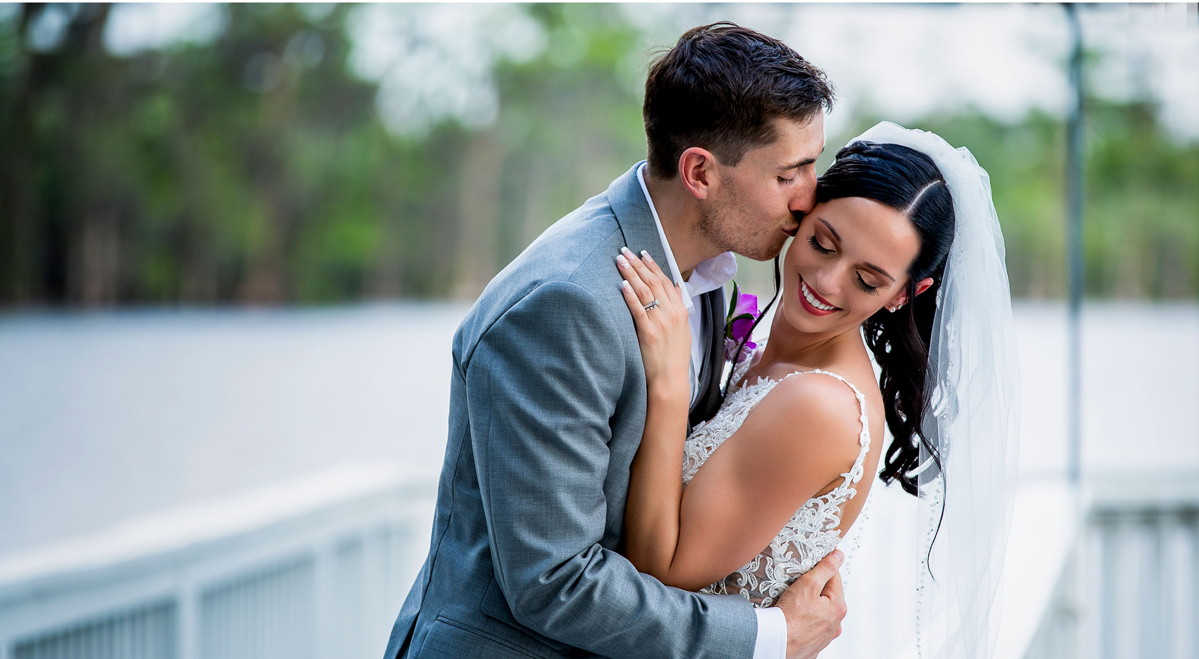 Bride and Groom kissing